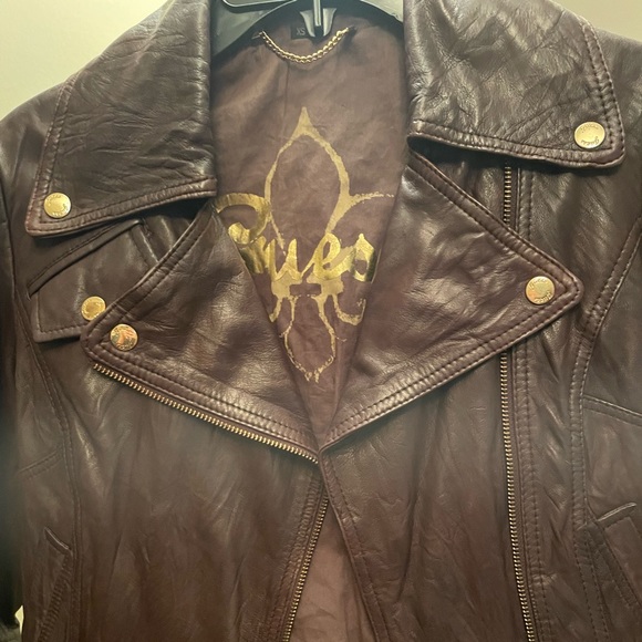 Genuine Leather Brown Moto Jacket - Picture 10 of 10